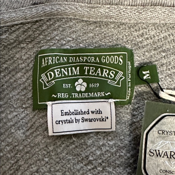 Denim Tears Zip Hoodie Size M Gray White New With Tags - Picture 3 of 6